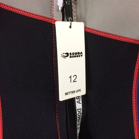NEW Scuba Donkey Wetsuit Girls Blue Black Red Neoprene NWT Size 12 - Picture 5 of 6